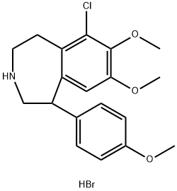 6-chloro-2,3,4,5-tetrahydro-7,8-dimethoxy-1-(4-methoxyphenyl)-1H-3-benzazepine hydrobromide 구조식 이미지