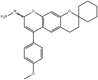 6'-(4-Methoxyphenyl)-3',4'-dihydro-8'H-spiro[cyclohexane-1,2'-pyrano[3,2-g]chromen]-8'-one hyd 구조식 이미지