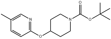 4-(5-Methyl-pyridin-2-yloxy)-piperidine-1-carboxylic acid tert-butyl ester, 98+% C16H24N2O3, MW: 292.38 Structure