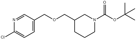 3-(6-클로로-피리딘-3-일메톡시메틸)-피페리딘-1-카르복실산tert-부틸에스테르 구조식 이미지