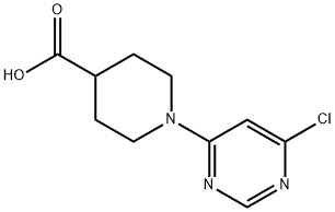 1-(6-Chloro-pyriMidin-4-yl)-piperidine-4-carboxylic acid, 98+% C10H12ClN3O2, MW: 241.67 Structure