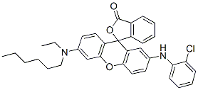 2'-[(2-chlorophenyl)amino]-6'-(ethylhexylamino)spiro[isobenzofuran-1(3H),9'-[9H]xanthene]-3-one 구조식 이미지
