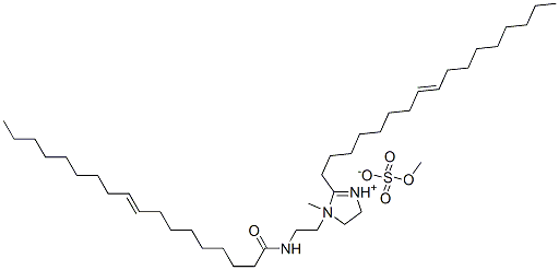 2-(8-heptadecenyl)-4,5-dihydro-1-methyl-1-[2-[(1-oxo-9-octadecenyl)amino]ethyl]-1H-imidazolium methyl sulphate Structure