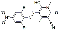 3-Pyridinecarbonitrile,  5-[2-(2,6-dibromo-4-nitrophenyl)diazenyl]-1,2-dihydro-6-hydroxy-1,4-dimethyl-2-oxo- Structure