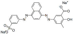 3-methyl-5-[[4-[(3-sulphophenyl)azo]-1-naphthyl]azo]salicylic acid, sodium salt Structure