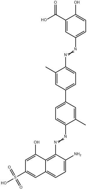 5-[[4'-[(2-amino-8-hydroxy-6-sulphonaphthalen-1-yl)azo]-3,3'-dimethyl[1,1'-biphenyl]-4-yl]azo]salicylic acid 구조식 이미지