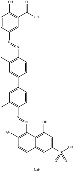 5-[[4'-[(2-amino-8-hydroxy-6-sulpho-1-naphthyl)azo]-3,3'-dimethyl[1,1'-biphenyl]-4-yl]azo]salicylic acid, sodium salt  Structure