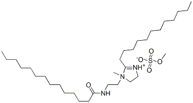 2-dodecyl-4,5-dihydro-1-methyl-1-[2-[(1-oxotetradecyl)amino]ethyl]-1H-imidazolium methyl sulphate 구조식 이미지