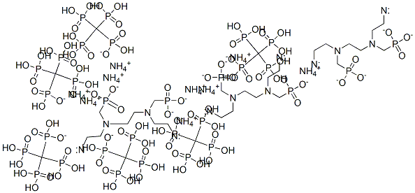 nonaammonium trishydrogen [ethane-1,2-diylbis[[(phosphonatomethyl)imino]ethane-2,1-diylnitrilobis(methylene)]]tetrakisphosphonate Structure