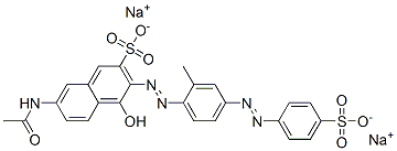 disodium 7-(acetylamino)-4-hydroxy-3-[[2-methyl-4-[(4-sulphonatophenyl)azo]phenyl]azo]naphthalene-2-sulphonate 구조식 이미지