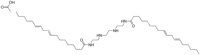 N,N'-[에틸렌비스(이미노에틸렌)]비스(옥타데카-9,12-디엔아미드)모노아세테이트 구조식 이미지