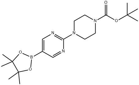 2-(4-BOC-PIPERAZIN-1-YL)피리미딘-5-붕소산피나콜에스테르 구조식 이미지