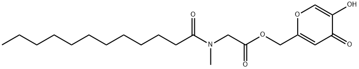 (5-hydroxy-4-oxo-4H-pyran-2-yl)methyl N-methyl-N-(1-oxododecyl)aminoacetate 구조식 이미지