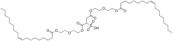 (Z,Z)-1,4-bis[2-[2-[(1-oxooctadec-9-enyl)oxy]ethoxy]ethyl] 2-sulphosuccinate Structure