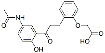 (E)-[2-[3-[5-(acetylamino)-2-hydroxyphenyl]-3-oxo-1-propenyl]phenoxy]acetic acid 구조식 이미지