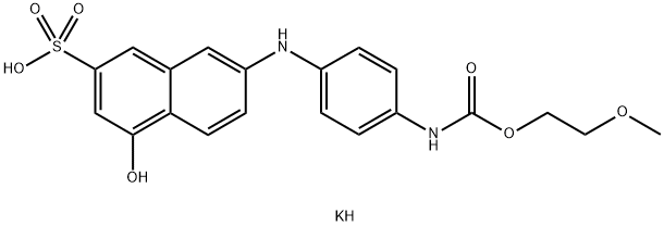 potassium 4-hydroxy-7-[[4-[[(2-methoxyethoxy)carbonyl]amino]phenyl]amino]naphthalene-2-sulphonate 구조식 이미지