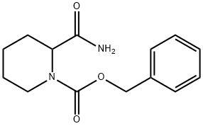 1-Piperidinecarboxylic acid, 2-(aminocarbonyl)-, phenylmethyl ester Structure