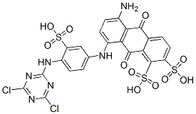 5-amino-8-[[4-[(4,6-dichloro-1,3,5-triazin-2-yl)amino]-3-sulphophenyl]amino]-9,10-dihydro-9,10-dioxoanthracenedisulphonic acid Structure