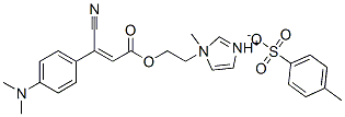 1-[2-[[beta-cyano-4-(dimethylamino)cinnamoyl]oxy]ethyl]-1-methyl-1H-imidazolium toluene-p-sulphonate Structure