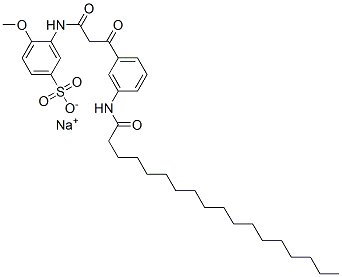 sodium 3-[[1,3-dioxo-3-[3-[(1-oxooctadecyl)amino]phenyl]propyl]amino]-4-methoxybenzenesulphonate Structure