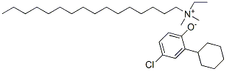 ethylhexadecyldimethylammonium 4-chloro-2-cyclohexylphenolate Structure