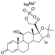 Pregna-1,4-diene-3,20-dione, 11-hydroxy-16,17-[(1-methylethylidene)bis(oxy)]-21-(phosphonooxy)-, disodium salt, (11beta,16alpha)- Structure