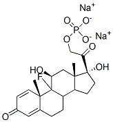 프레그나-1,4-디엔-3,20-디온,9-플루오로-11,17-디히드록시-21-(포스포노옥시)-,이나트륨염,(11베타)- 구조식 이미지