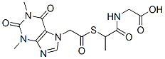 N-[2-[[(1,2,3,6-tetrahydro-1,3-dimethyl-2,6-dioxo-7H-purin-7-yl)acetyl]thio]-1-oxopropyl]glycine Structure