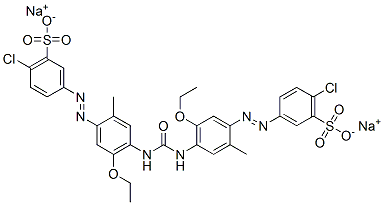 disodium 3,3'-[carbonylbis[imino(5-ethoxy-2-methyl-4,1-phenylene)azo]]bis[6-chlorobenzenesulphonate] Structure
