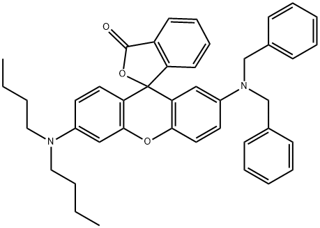 2'-(dibenzylamino)-6'-(dibutylamino)spiro[isobenzofuran-1(3H),9'-[9H]xanthene]-3-one 구조식 이미지