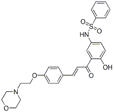 N-[4-hydroxy-3-[3-[4-[2-morpholinoethoxy]phenyl]acryloyl]phenyl]benzenesulphonamide Structure