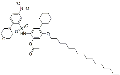 N-(2-Acetoxy-5-cyclohexyl-4-hexadecyloxyphenyl)-2-morpholino-5-nitrobenzenesulfonamide Structure