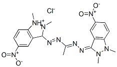 3-[[1-[(1,2-dihydro-1,2-dimethyl-5-nitro-3H-indazol-3-ylidene)hydrazono]ethyl]azo]-1,2-dimethyl-5-nitro-1H-indazolium chloride Structure