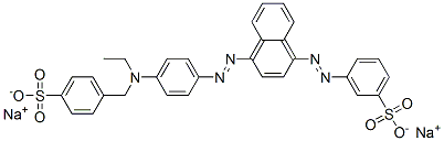 3-[[4-[[4-[ethyl[(4-sulphophenyl)methyl]amino]phenyl]azo]-1-naphthyl]azo]benzenesulphonic acid, sodium salt Structure