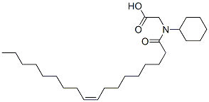 (Z)-N-사이클로헥실-N-(1-옥소-9-옥타데세닐)글리신 구조식 이미지