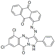 1-[(5,7-dichloro-1,9-dihydro-9-oxo-2-phenylpyrazolo[5,1-b]quinazolin-3-yl)azo]anthraquinone Structure