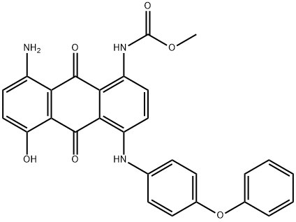 methyl [8-amino-9,10-dihydro-5-hydroxy-9,10-dioxo-4-[(4-phenoxyphenyl)amino]-1-anthryl]carbamate Structure