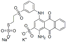 1-amino-9,10-dihydro-9,10-dioxo-4-[3-[[2-(sulphothio)ethyl]sulphonyl]anilino]anthracene-2-sulphonic acid, potassium sodium salt Structure