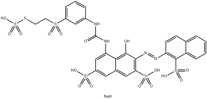 tetrasodium 4-hydroxy-3-[(1-sulphonato-2-naphthyl)azo]-5-[[[[3-[[2-(sulphonatothio)ethyl]sulphonyl]phenyl]amino]carbonyl]amino]naphthalene-2,7-disulphonate Structure