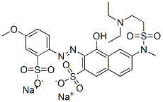 6-[[[2-(diethylamino)ethyl]sulphonyl]methylamino]-4-hydroxy-3-[(4-methoxy-2-sulphophenyl)azo]naphthalene-2-sulphonic acid, sodium salt Structure