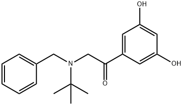 1-(3,5-디히드록시페닐)-2-[(1,1-디메틸에틸)(페닐메틸)아미노]에타논히드로브로마이드 구조식 이미지
