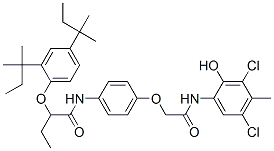 2-[2,4-bis(tert-pentyl)phenoxy]-N-[4-[2-[(3,5-dichloro-2-hydroxy-p-tolyl)amino]-2-oxoethoxy]phenyl]butyramide 구조식 이미지