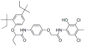 2-[2,4-bis(tert-pentyl)phenoxy]-N-[4-[2-[(3,5-dichloro-2-hydroxy-p-tolyl)amino]-2-oxoethoxy]phenyl]butyramide Structure