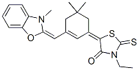 5-[5,5-dimethyl-3-[(3-methyl-(3H)-benzoxazol-2-ylidene)methyl]cyclohex-2-en-1-ylidene]-3-ethyl-2-thioxothiazolidin-4-one  구조식 이미지