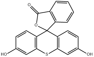 3',6'-dihydroxyspiro[isobenzofuran-1(3H),9'-[9H]thioxanthene]-3-one 구조식 이미지