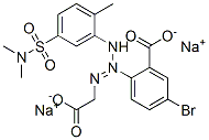5-bromo-2-[1-(carboxymethyl)-3-[5-[(dimethylamino)sulphonyl]-2-tolyl]triazen-2-yl]benzoic acid, sodium salt 구조식 이미지