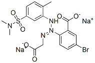 5-bromo-2-[1-(carboxymethyl)-3-[5-[(dimethylamino)sulphonyl]-2-tolyl]triazen-2-yl]benzoic acid, sodium salt Structure