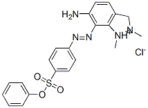 6-amino-1,2-dimethyl-7-[[4-(phenoxysulphonyl)phenyl]azo]-1H-indazolium chloride 구조식 이미지