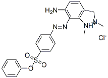 6-amino-1,2-dimethyl-7-[[4-(phenoxysulphonyl)phenyl]azo]-1H-indazolium chloride Structure