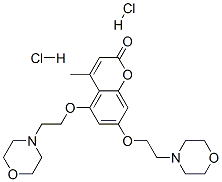 4-methyl-5,7-bis(2-morpholinoethoxy)-2-benzopyrone dihydrochloride Structure